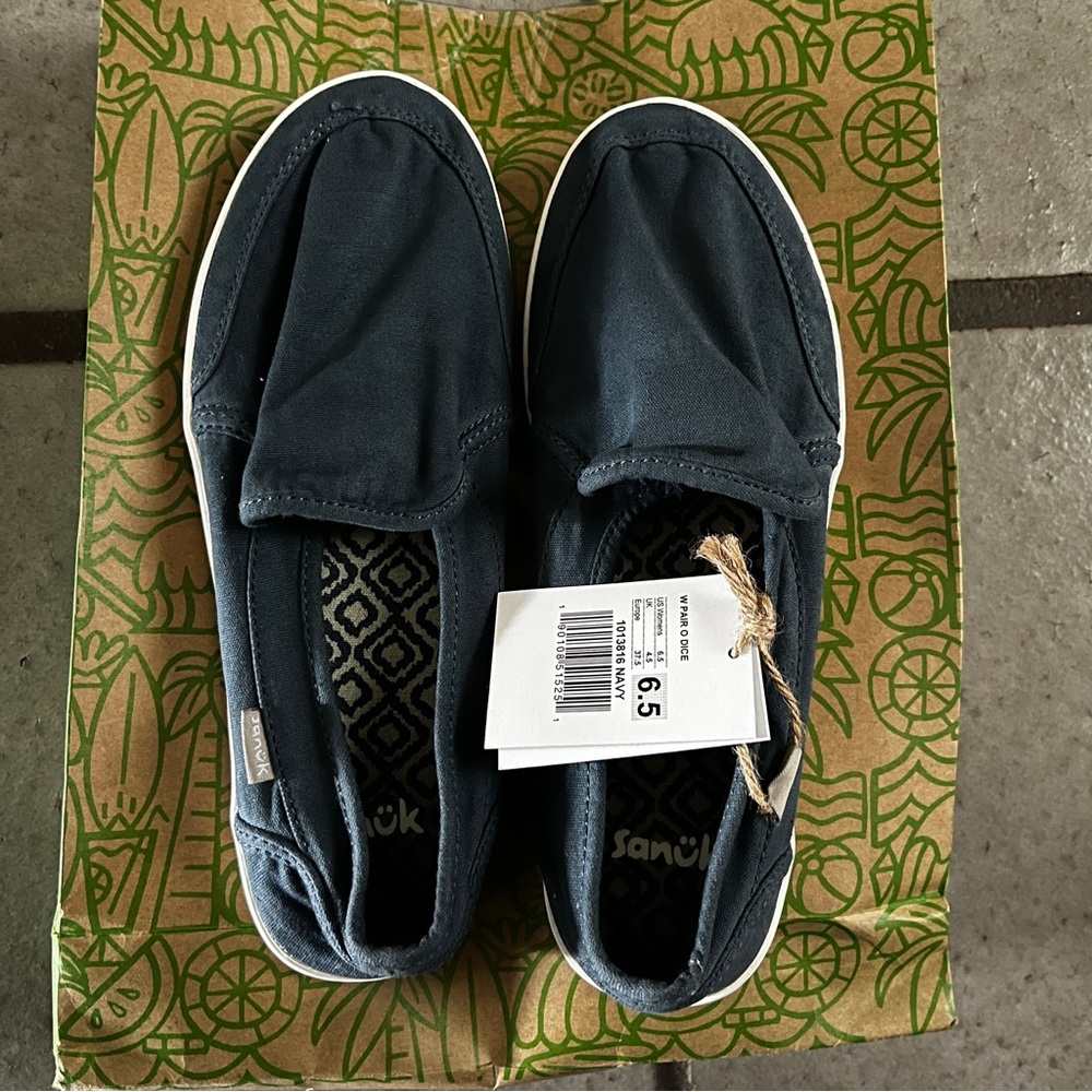Sanuk navy Slip-On Shoes